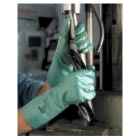 Ansell Edmont 37-165-9 Ansell Size 9 Green Sol-Vex 15" Unlined 22 mil  Nitrile Glove With Sandpatch Finish And Straight Cuff